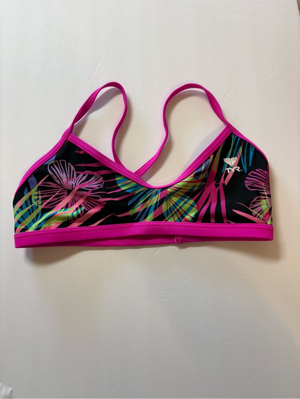TYR Pink Tropical Print Swim Top M